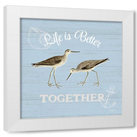 Bayside IV Blue White Modern Wood Framed Art Print by Pertiet, Katie