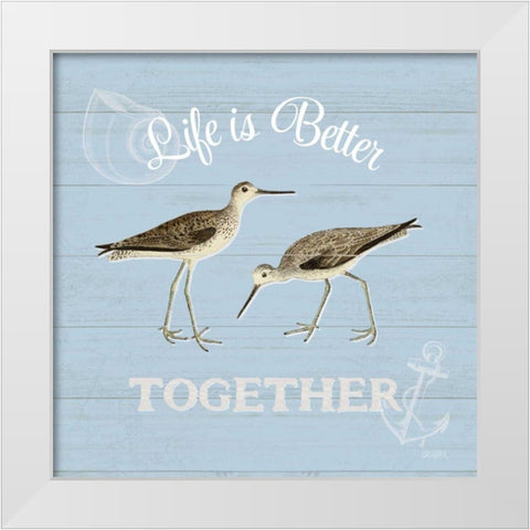 Bayside IV Blue White Modern Wood Framed Art Print by Pertiet, Katie