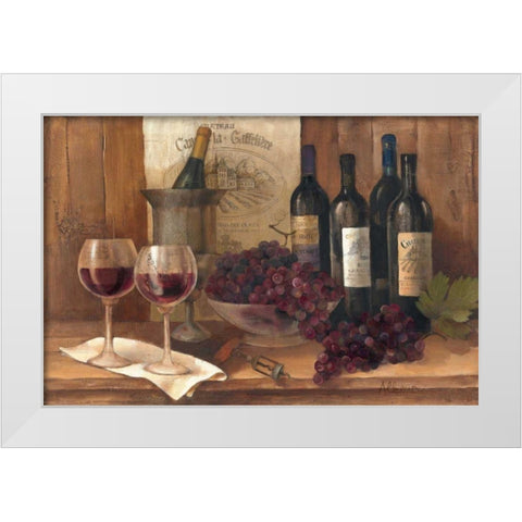 Vintage Wine White Modern Wood Framed Art Print by Hristova, Albena