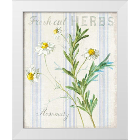 Floursack Herbs I White Modern Wood Framed Art Print by Nai, Danhui