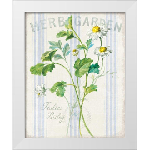 Floursack Herbs II White Modern Wood Framed Art Print by Nai, Danhui