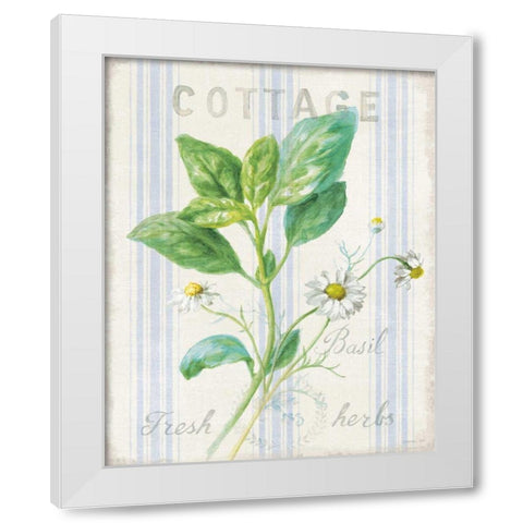 Floursack Herbs IV White Modern Wood Framed Art Print by Nai, Danhui