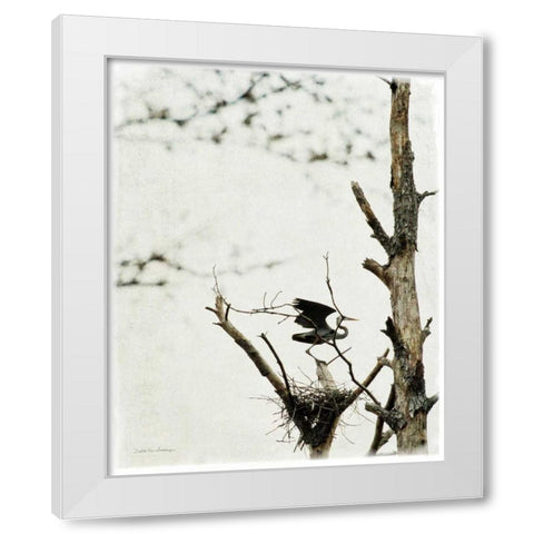 Poised White Modern Wood Framed Art Print by Van Swearingen, Debra
