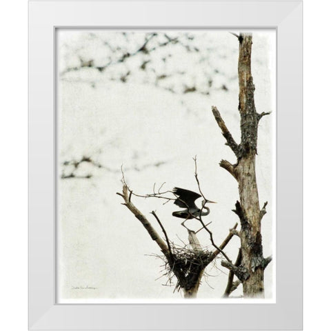 Poised White Modern Wood Framed Art Print by Van Swearingen, Debra