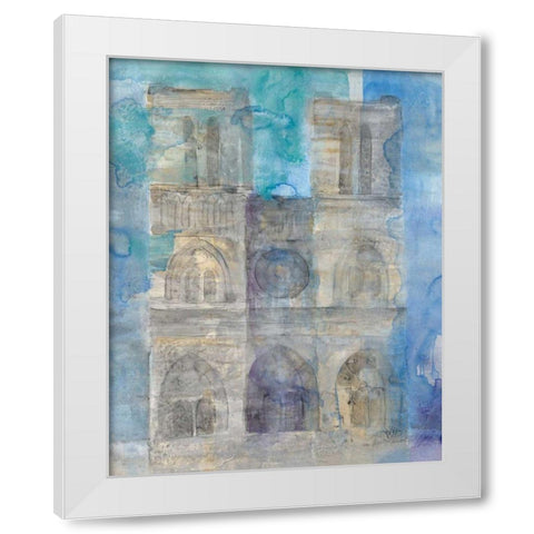 Paris at Dusk I White Modern Wood Framed Art Print by Hristova, Albena