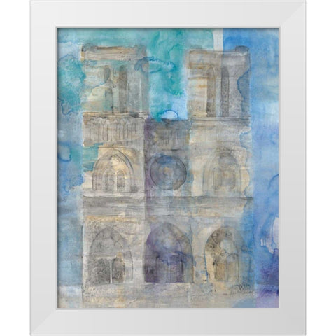Paris at Dusk I White Modern Wood Framed Art Print by Hristova, Albena