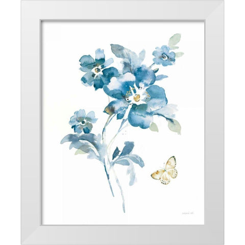 Blues of Summer I Gilded White Modern Wood Framed Art Print by Nai, Danhui