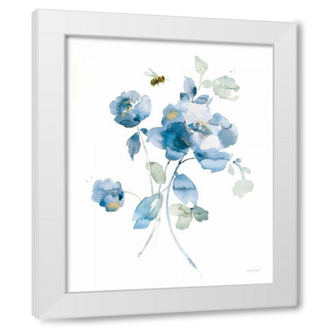 Blues of Summer III Gilded White Modern Wood Framed Art Print by Nai, Danhui