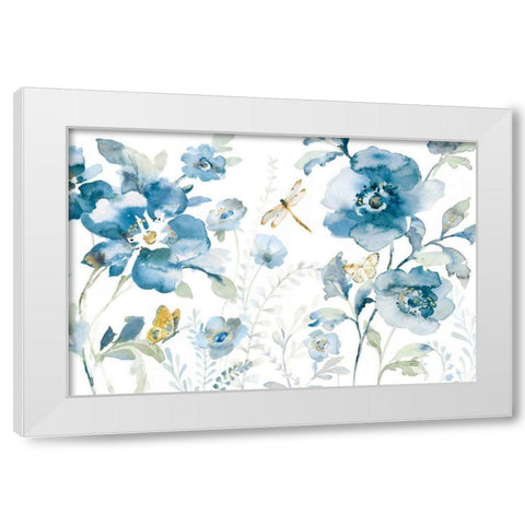 Blues of Summer V White Modern Wood Framed Art Print by Nai, Danhui