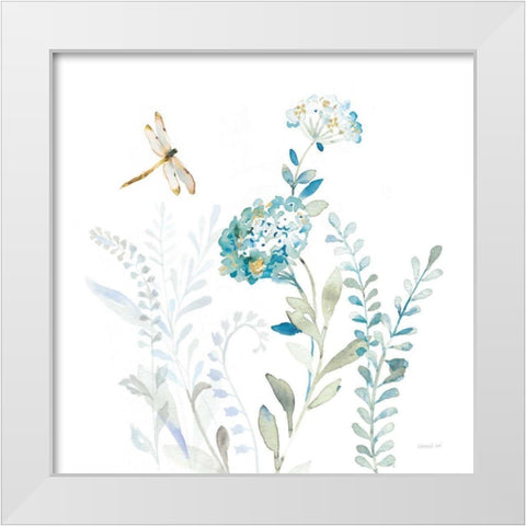 Blues of Summer VII White Modern Wood Framed Art Print by Nai, Danhui