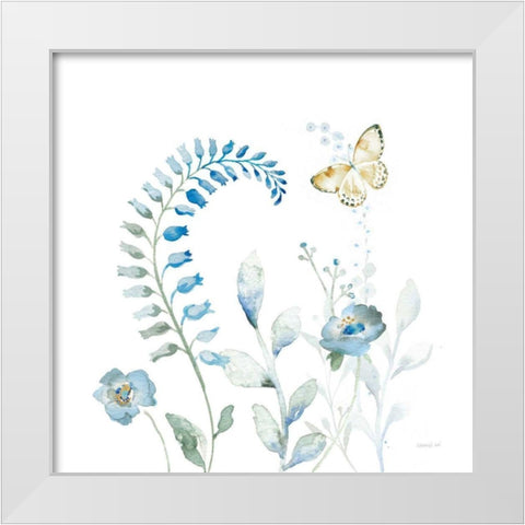 Blues of Summer VIII White Modern Wood Framed Art Print by Nai, Danhui