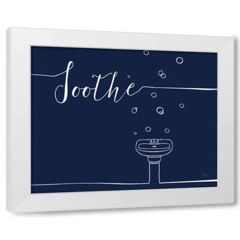 Underlined Bath VII Navy White Modern Wood Framed Art Print by Charron, Veronique