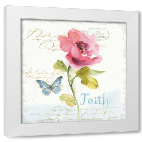 Rainbow Seeds Floral VI Faith Sq White Modern Wood Framed Art Print by Audit, Lisa