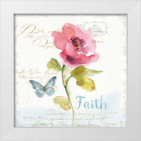 Rainbow Seeds Floral VI Faith Sq White Modern Wood Framed Art Print by Audit, Lisa