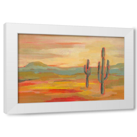 Desert Saguaro White Modern Wood Framed Art Print by Vassileva, Silvia