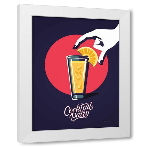 Cocktail Party White Modern Wood Framed Art Print by Escalante, Omar