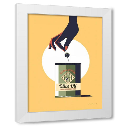 Olive Oil White Modern Wood Framed Art Print by Escalante, Omar