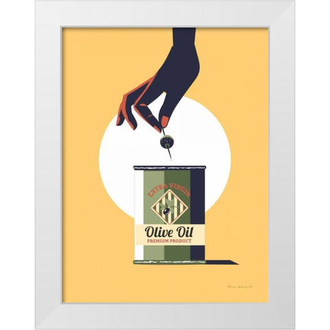 Olive Oil White Modern Wood Framed Art Print by Escalante, Omar