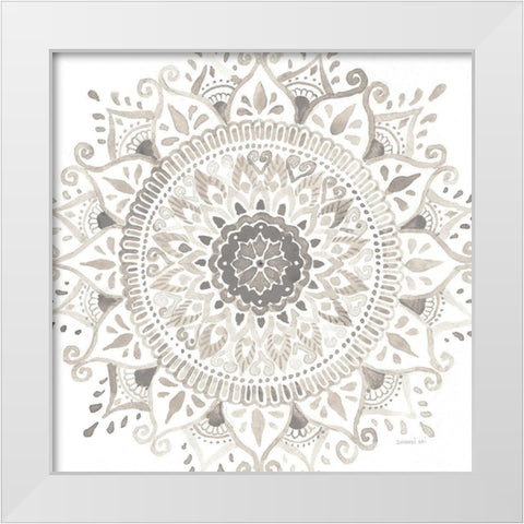 Mandala Delight I Neutral Crop White Modern Wood Framed Art Print by Nai, Danhui
