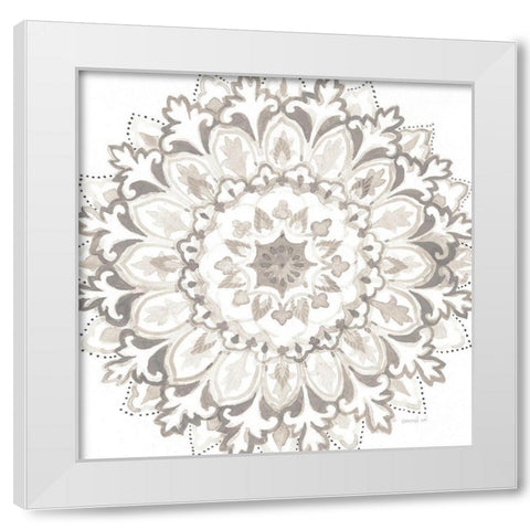 Mandala Delight II Neutral Crop White Modern Wood Framed Art Print by Nai, Danhui