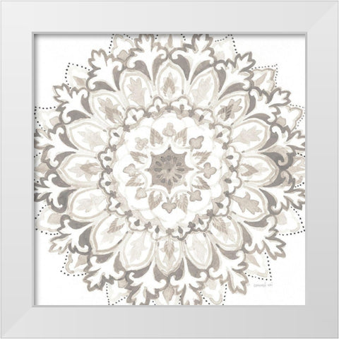 Mandala Delight II Neutral Crop White Modern Wood Framed Art Print by Nai, Danhui