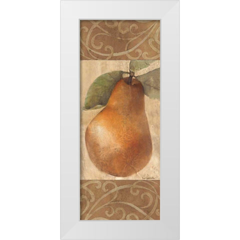 Patterned Pear White Modern Wood Framed Art Print by Hristova, Albena