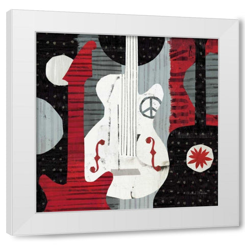 Rock n Roll Guitars White Modern Wood Framed Art Print by Mullan, Michael