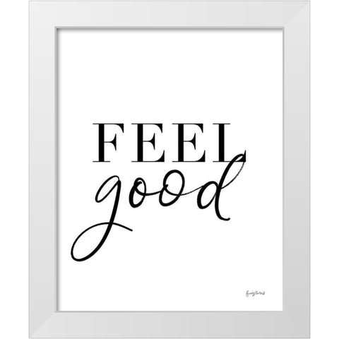 Simple Words I White Modern Wood Framed Art Print by Thorns, Becky
