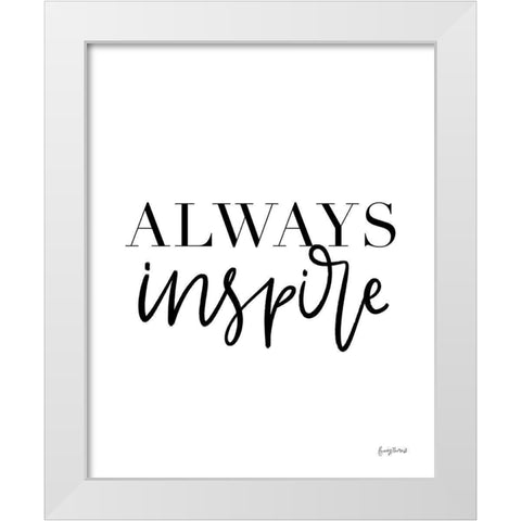 Simple Words III White Modern Wood Framed Art Print by Thorns, Becky