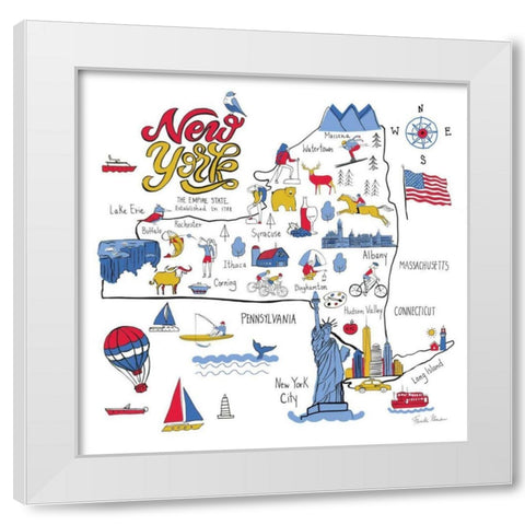 New York State No BP White Modern Wood Framed Art Print by Zaman, Farida
