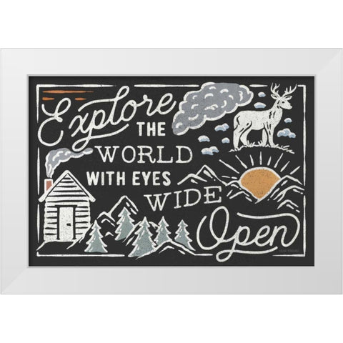 Adventurous IV Black - Horizontal White Modern Wood Framed Art Print by Marshall, Laura