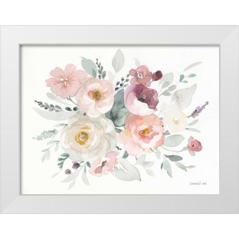 Essence of Spring II White Modern Wood Framed Art Print by Nai, Danhui