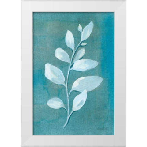 Cool Leaves I White Modern Wood Framed Art Print by Nai, Danhui