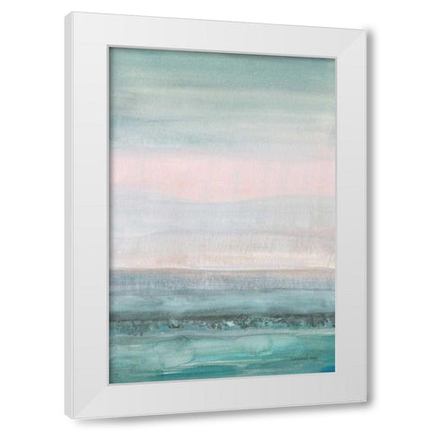 Pastel Seascape White Modern Wood Framed Art Print by Nai, Danhui