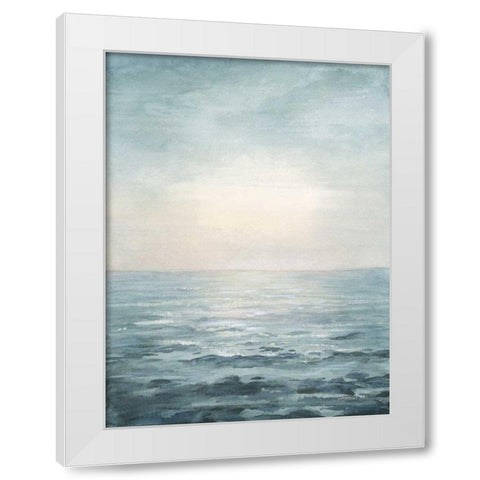 Soothing Sea White Modern Wood Framed Art Print by Nai, Danhui