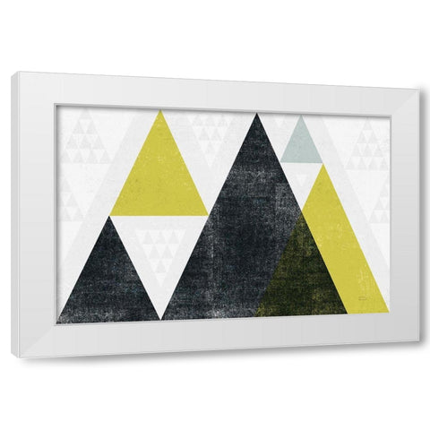 Mod Triangles I Yellow Black White Modern Wood Framed Art Print by Mullan, Michael