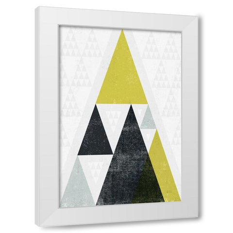 Mod Triangles III Yellow Black White Modern Wood Framed Art Print by Mullan, Michael