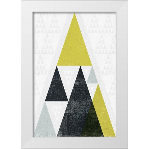 Mod Triangles III Yellow Black White Modern Wood Framed Art Print by Mullan, Michael