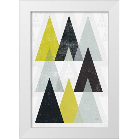 Mod Triangles IV Yellow Black White Modern Wood Framed Art Print by Mullan, Michael