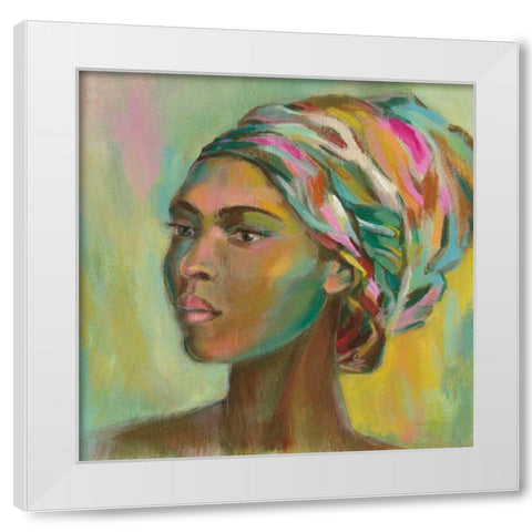 African Woman II White Modern Wood Framed Art Print by Vassileva, Silvia
