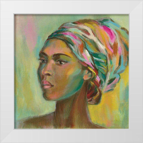 African Woman II White Modern Wood Framed Art Print by Vassileva, Silvia