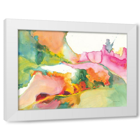 Liquified White Modern Wood Framed Art Print by Nai, Danhui