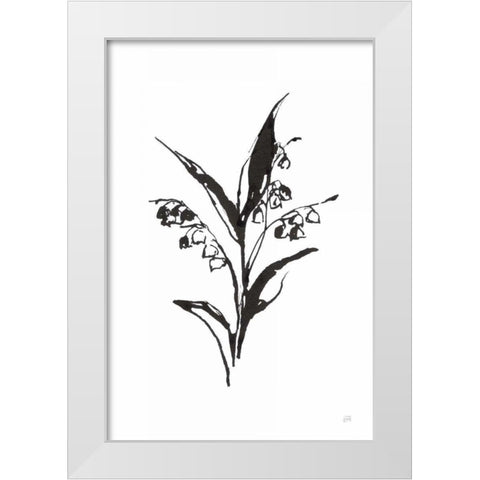Line Lily of the Valley I White Modern Wood Framed Art Print by Paschke, Chris
