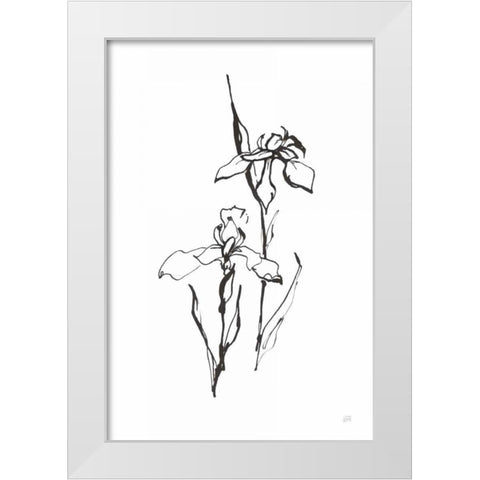 Line Iris II White Modern Wood Framed Art Print by Paschke, Chris