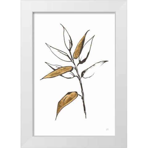 Leafed V White Modern Wood Framed Art Print by Paschke, Chris
