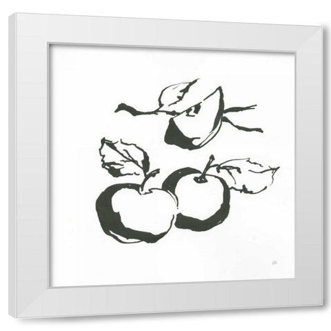 Apples BW White Modern Wood Framed Art Print by Paschke, Chris