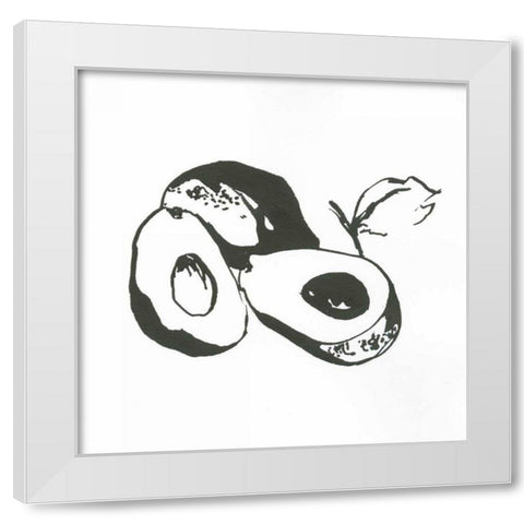 Avacado II BW White Modern Wood Framed Art Print by Paschke, Chris