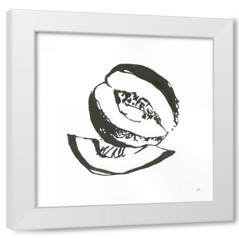 Cantaloupe I BW White Modern Wood Framed Art Print by Paschke, Chris