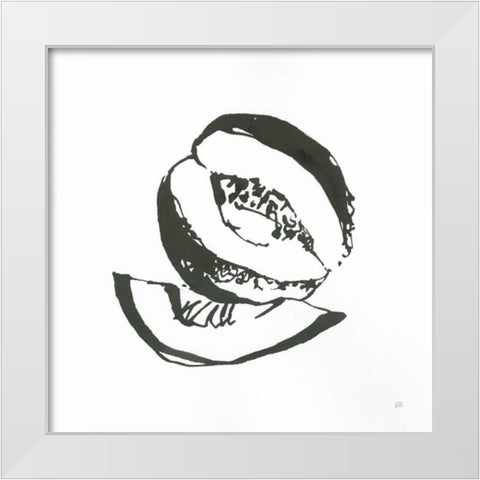 Cantaloupe I BW White Modern Wood Framed Art Print by Paschke, Chris
