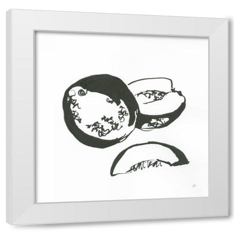 Cantaloupe II BW White Modern Wood Framed Art Print by Paschke, Chris